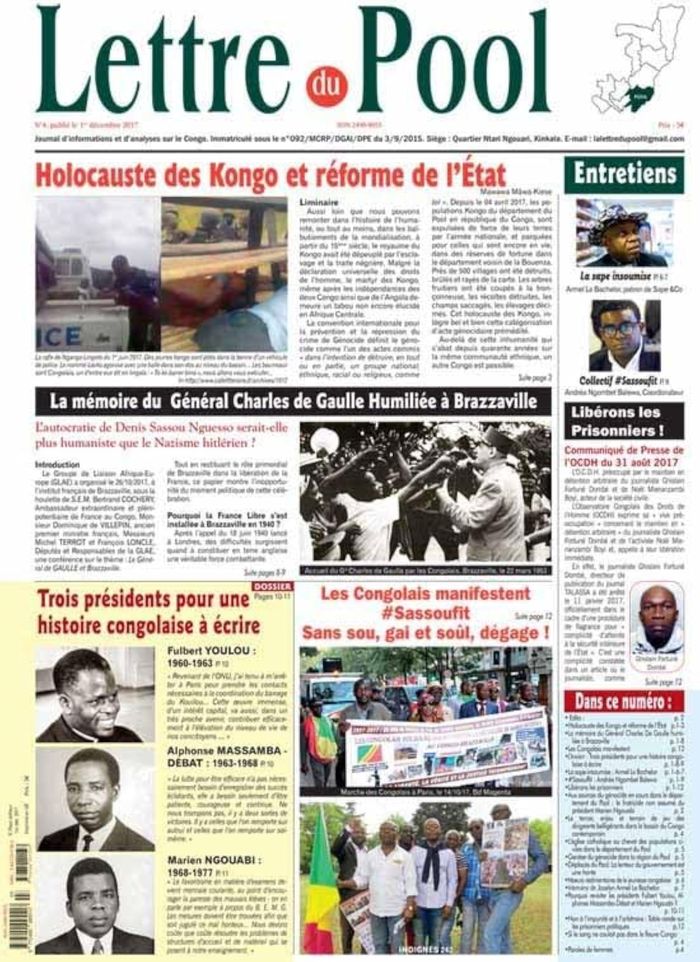 Couverture du livre « LETTRE DU POOL, N 4, DECEMBRE 2017 », librairie Les Contes Infusés à Corte