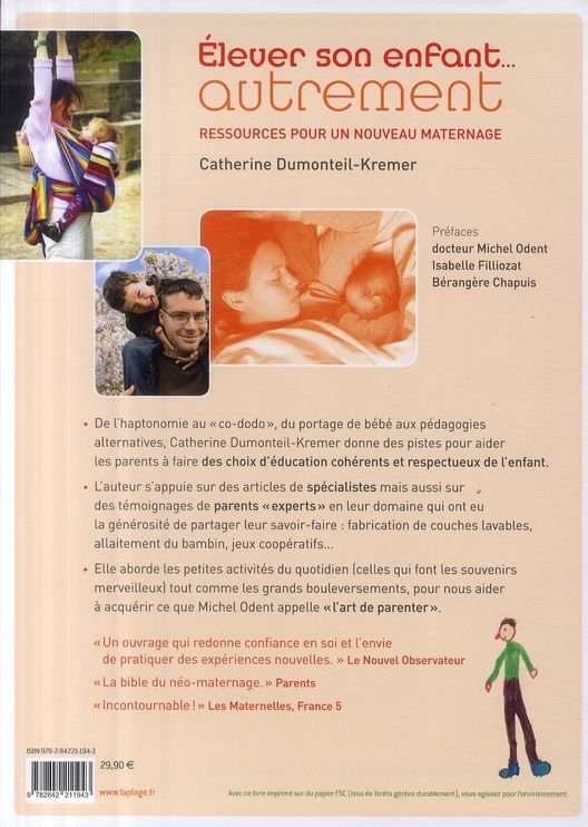 Quatrième de couverture de « ELEVER SON ENFANT AUTREMENT »