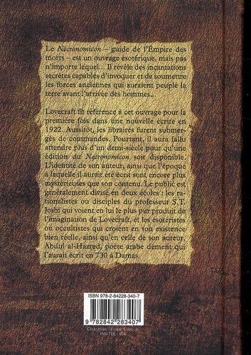 Quatrième de couverture de « Le Necronomicon »
