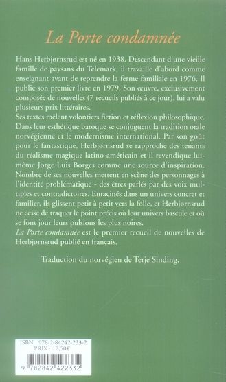 Quatrième de couverture de « LA PORTE CONDAMNEE »
