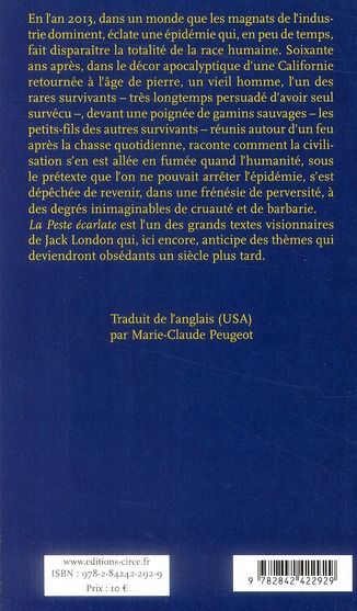 Quatrième de couverture de « La peste écarlate »