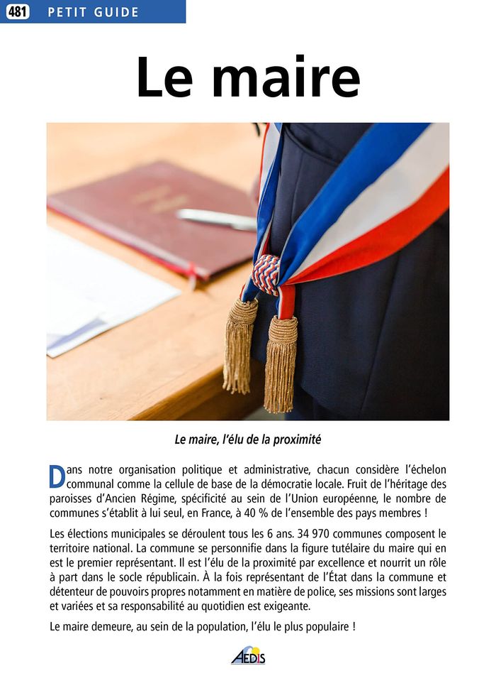 Couverture du livre « LE MAIRE » de Collectif, librairie Les Contes Infusés à Corte