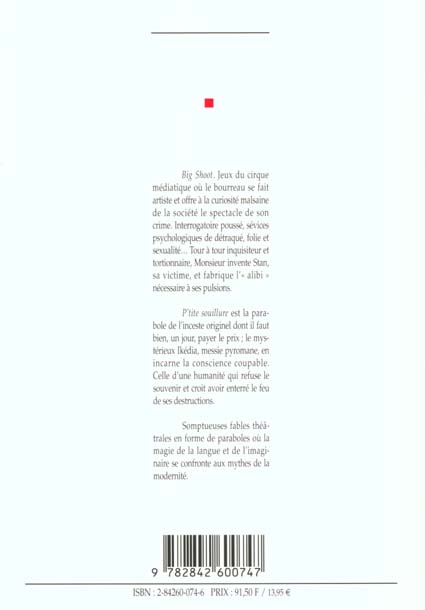 Quatrième de couverture de « BIG SHOOT PETITE SOUILLURE »