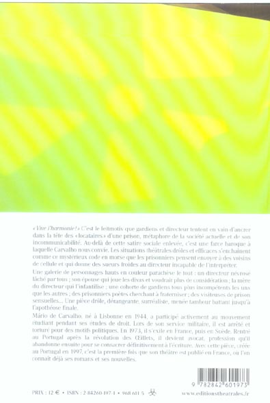 Quatrième de couverture de « VIVE L'HARMONIE ! »