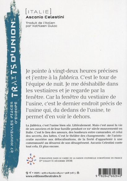 Quatrième de couverture de « FABBRICA »