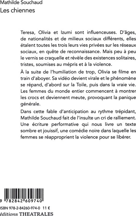 Quatrième de couverture de « Les chiennes »