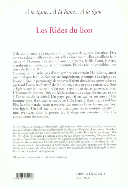 Quatrième de couverture de « LES RIDES DU LION »