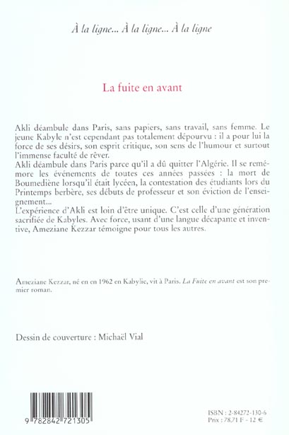 Quatrième de couverture de « LA FUITE EN AVANT »