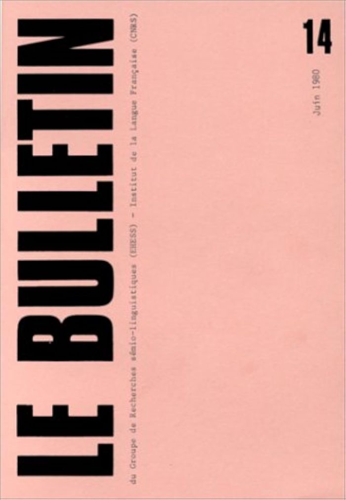 Couverture du livre « ACTES SEMIOTIQUES, N  14/JUIN 1980. LES UNIVERSAUX DU LANGAGE » de Collectif, librairie Les Contes Infusés à Corte