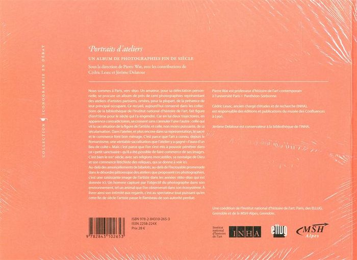 Quatrième de couverture de « PORTRAITS D'ATELIERS - UN ALBUM DE PHOTOGRAPHIES FIN DE SIECLE »