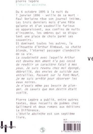 Quatrième de couverture de « L'ETOILE ABSINTHE »