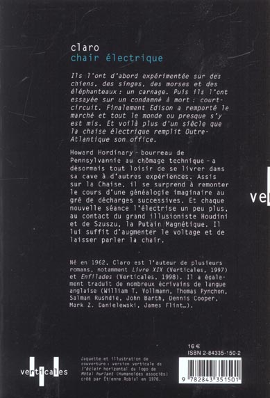 Quatrième de couverture de « CHAIR ELECTRIQUE »