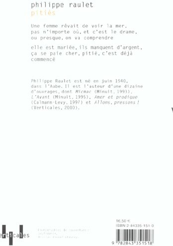 Quatrième de couverture de « PITIES »