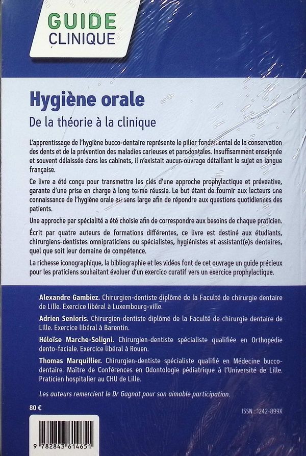 Quatrième de couverture de « Hygiène orale : de la théorie à la clinique »