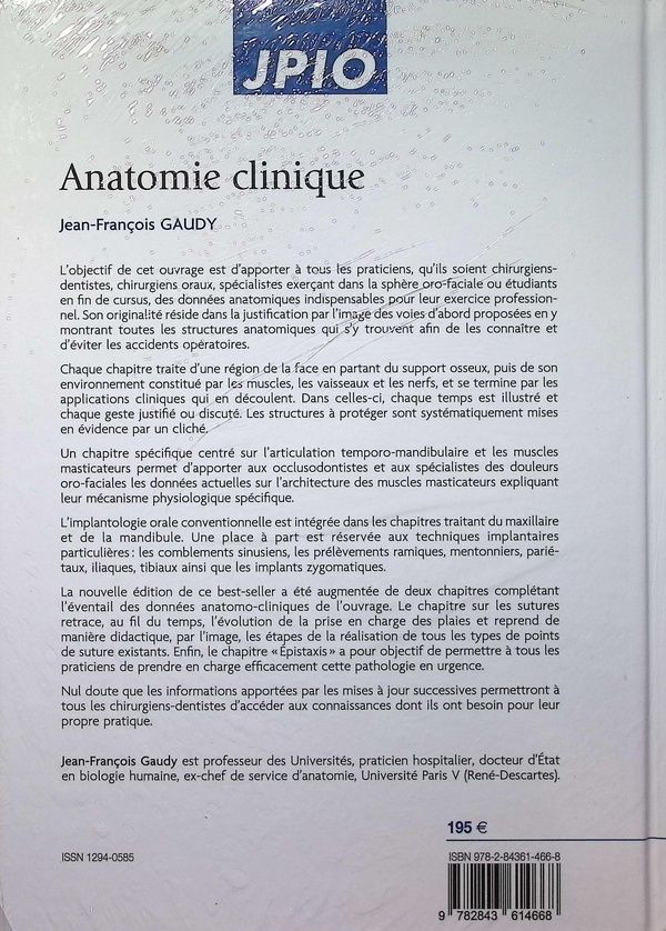 Quatrième de couverture de « Anatomie clinique »
