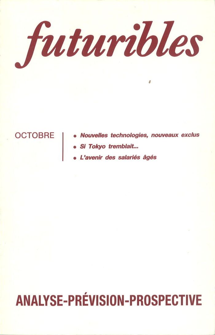 Couverture du livre « FUTURIBLES 136, OCTOBRE 1989. NOUVELLES TECHNOLOGIES, NOUVEAUX EXCLUS - SI TOKYO TREMBLAIT... » de Lasfargue/bank, librairie Les Contes Infusés à Corte