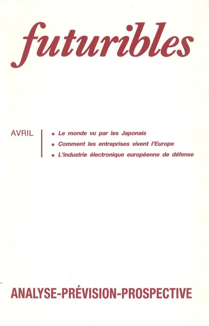 Couverture du livre « FUTURIBLES 142, AVRIL 1990. LE MONDE VU PAR LES JAPONAIS - COMMENT LES ENTREPRISES VIVENT L'EUROPE » de Broucker/granrut, librairie Les Contes Infusés à Corte