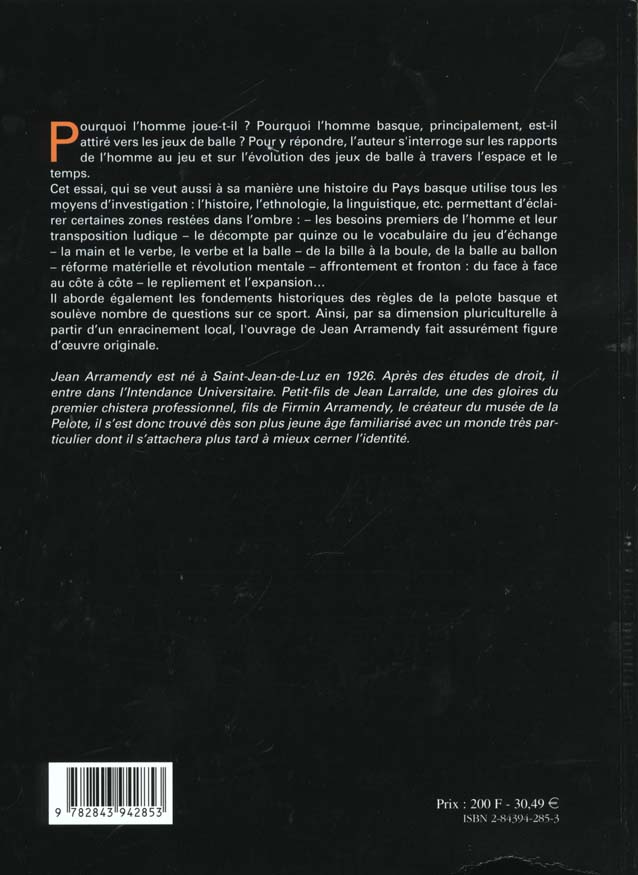 Quatrième de couverture de « LE JEU, LA BALLE ET NOUS »