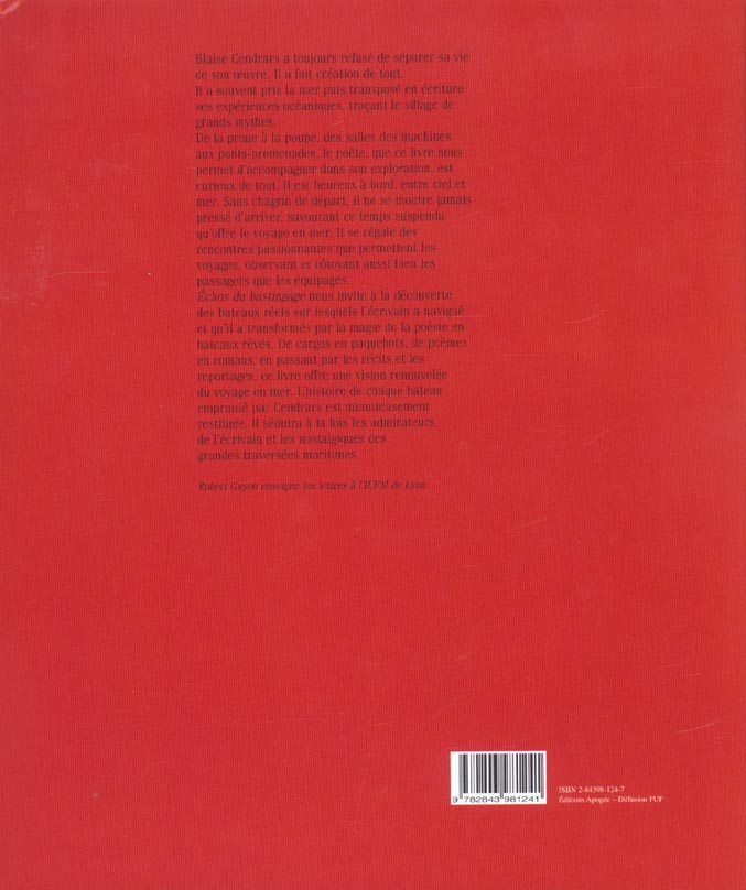 Quatrième de couverture de « ECHOS DU BASTINGAGE »