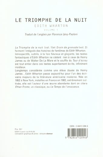 Quatrième de couverture de « Le triomphe de la nuit »