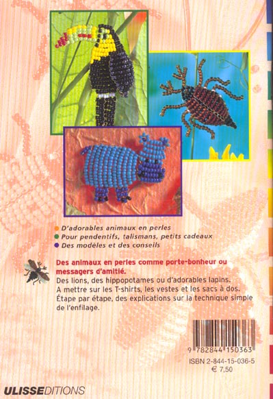Quatrième de couverture de « P'TITES BETES EN PERLES »