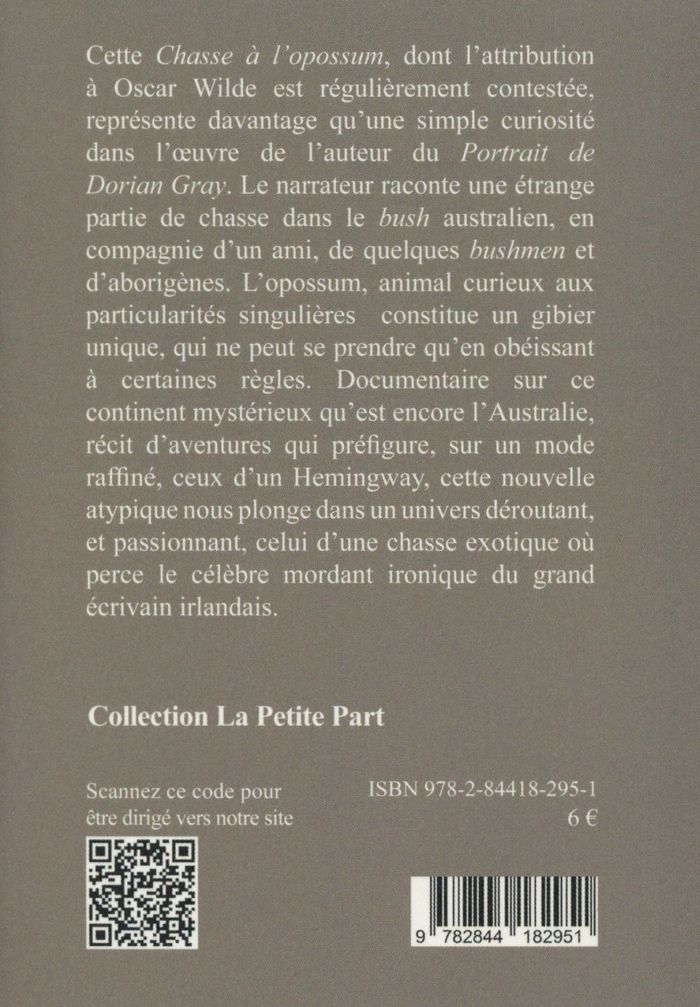 Quatrième de couverture de « La chasse à l'opossum »