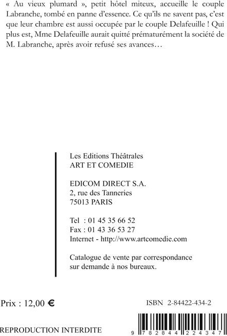 Quatrième de couverture de « C'EST COMPLET ! - COMEDIE EN UN ACTE »