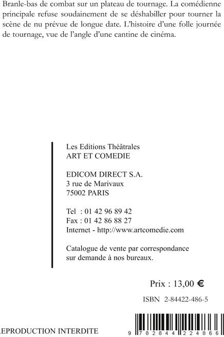 Quatrième de couverture de « TOUT UN CINEMA - COMEDIE EN DEUX ACTES »