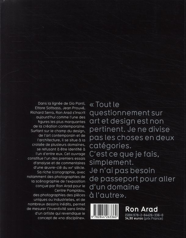 Quatrième de couverture de « RON ARAD - NO DISCIPLINE »