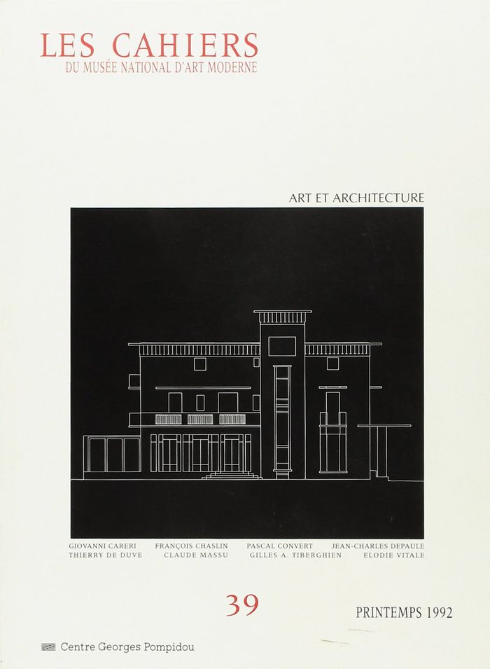 Couverture du livre « CAHIERS DU MUSEE NATIONAL D'ART MODERNE N 39 PRINTEMPS 1992 » de Collectif, librairie Les Contes Infusés à Corte