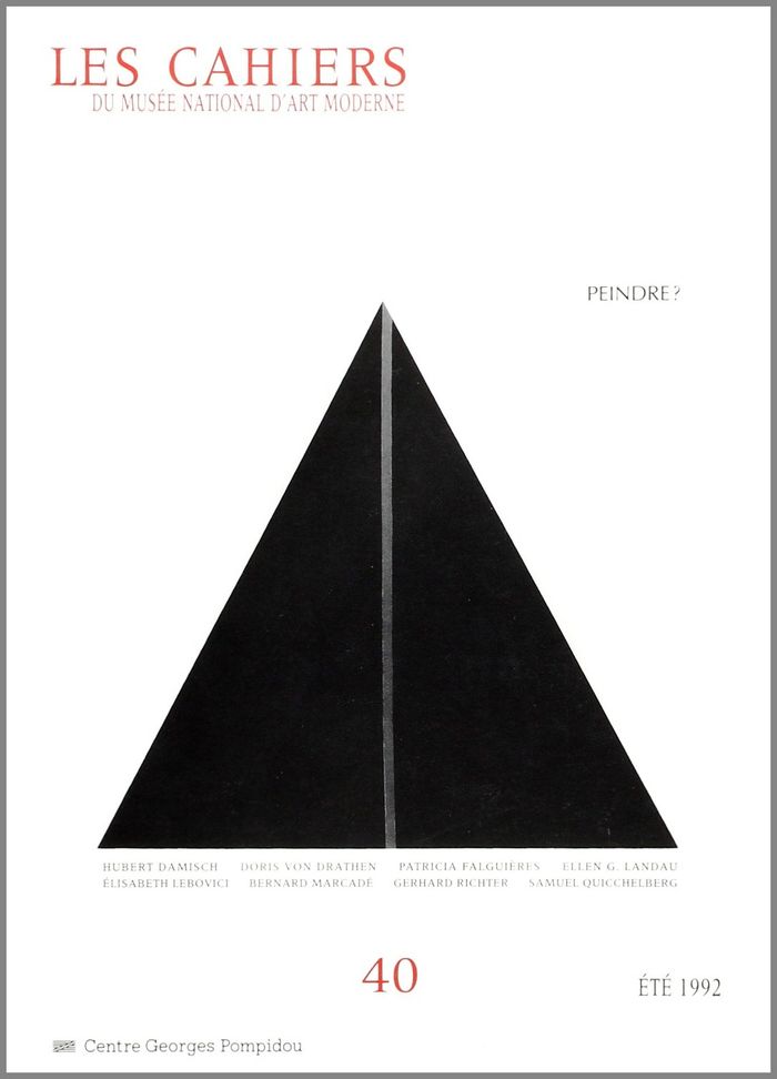 Couverture du livre « CAHIERS DU MUSEE NATIONAL D'ART MODERNE N 40 ETE 1992 » de Collectif, librairie Les Contes Infusés à Corte