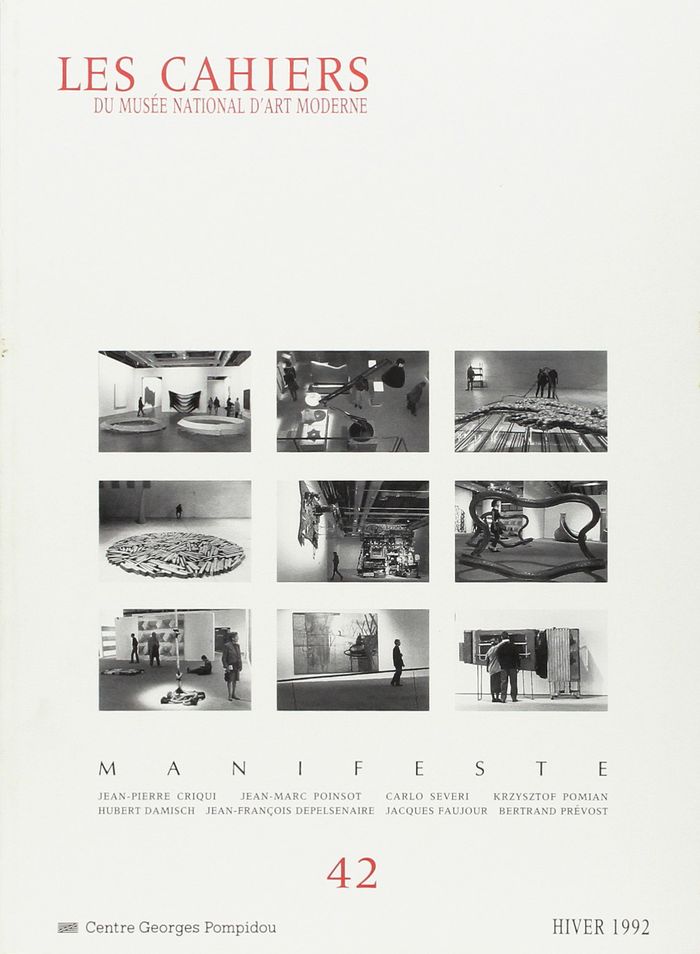 Couverture du livre « CAHIERS DU MUSEE NATIONAL D'ART MODERNE N 42 HIVER 1992 » de Collectif, librairie Les Contes Infusés à Corte
