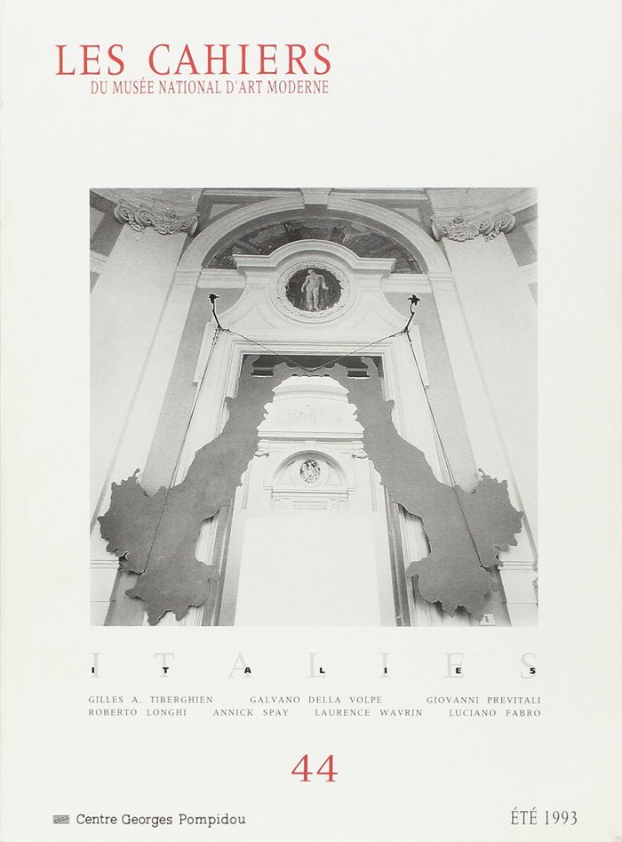 Couverture du livre « CAHIERS DU MUSEE NATIONAL D'ART MODERNE N 44 ETE 1993 » de Collectif, librairie Les Contes Infusés à Corte