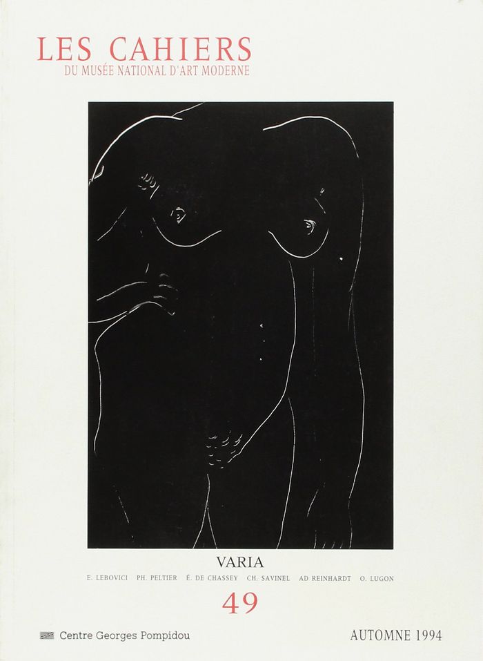 Couverture du livre « CAHIERS DU MUSEE NATIONAL D'ART MODERNE N 49 AUTOMNE 1994 » de Collectif, librairie Les Contes Infusés à Corte