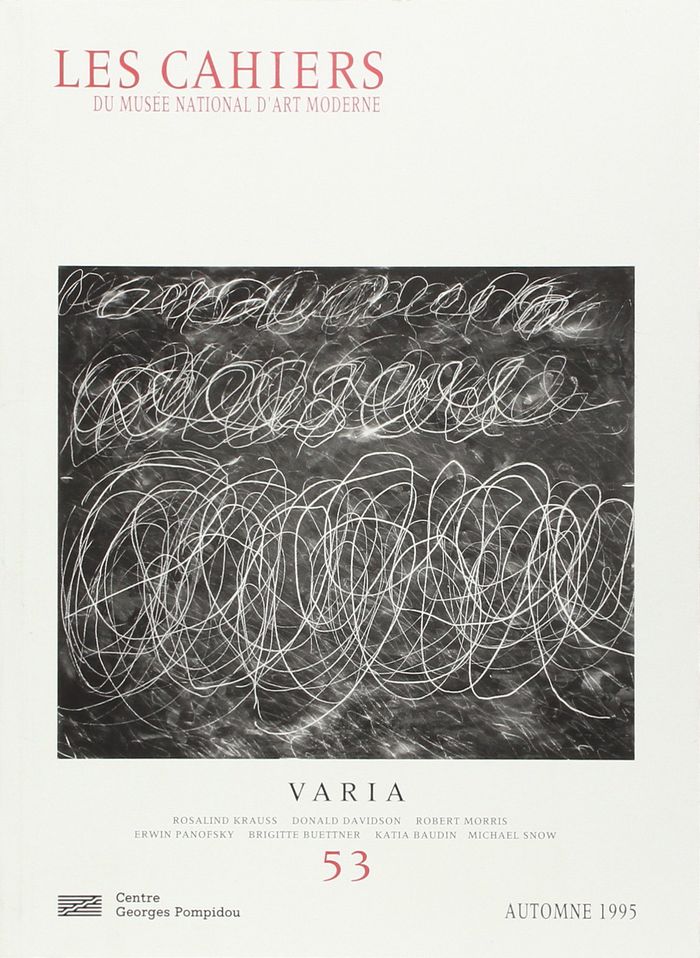 Couverture du livre « CAHIERS DU MUSEE NATIONAL D'ART MODERNE N 53 AUTOMNE 1995 » de Collectif, librairie Les Contes Infusés à Corte