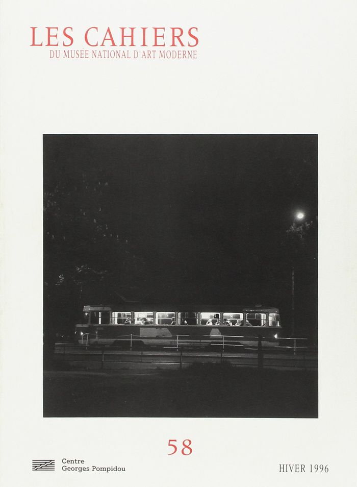 Couverture du livre « CAHIERS DU MUSEE NATIONAL D'ART MODERNE N 58 HIVER 1996 » de Collectif, librairie Les Contes Infusés à Corte