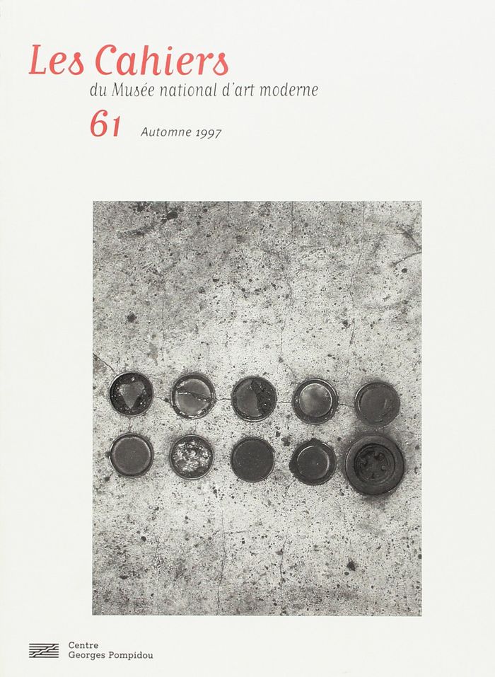 Couverture du livre « CAHIERS DU MUSEE NATIONAL D'ART MODERNE N 61 AUTOMNE 1997 » de Collectif, librairie Les Contes Infusés à Corte