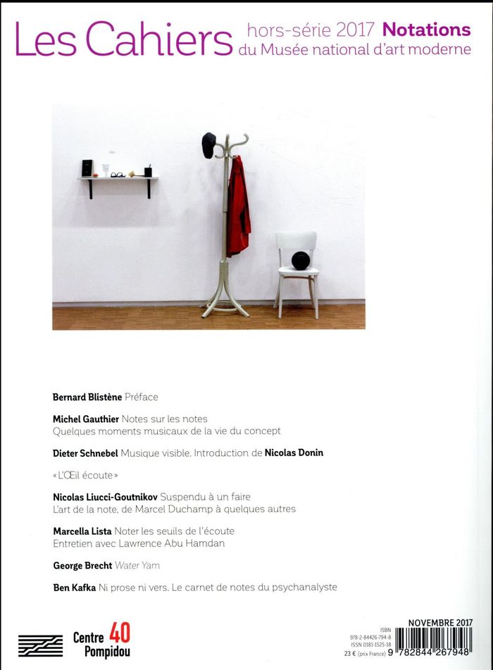 Quatrième de couverture de « CAHIERS DU MUSEE NATIONAL D'ART MODERNE - HORS SERIE »