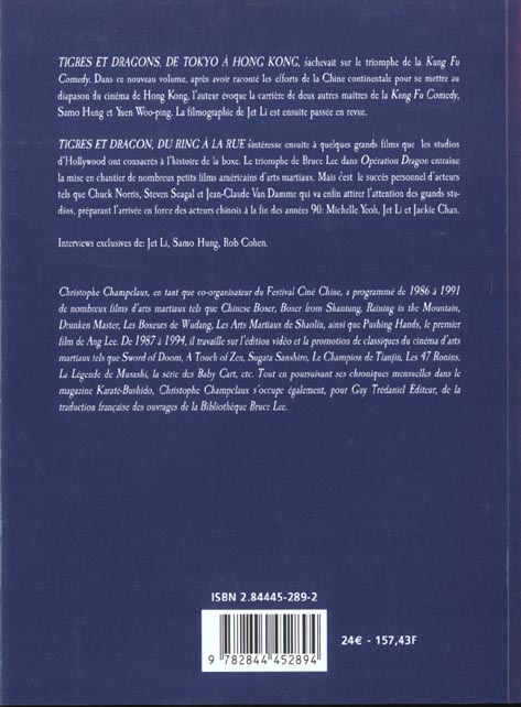 Quatrième de couverture de « TIGRES ET DRAGONS DU RING A LA RUE »