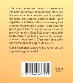 Quatrième de couverture de « 81 FACONS D'APPRENDRE A AIMER »