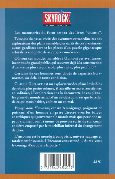 Quatrième de couverture de « VOYAGE DANS L'INCONNU »