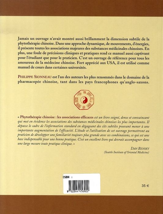 Quatrième de couverture de « PHYTOTHERAPIE CHINOISE - LES COMBINAISONS EFFICACES »