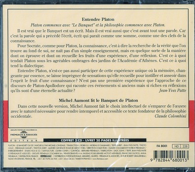 Quatrième de couverture de « LE BANQUET LU PAR MICHEL AUMONT »