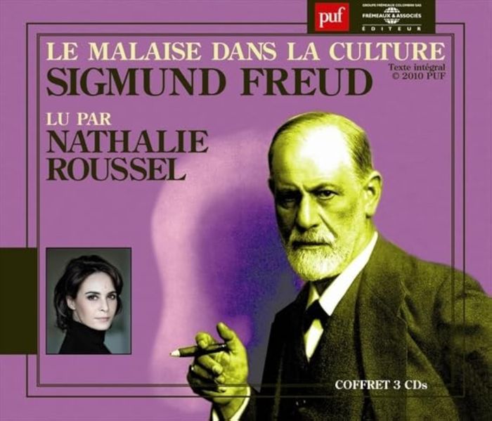 Couverture du livre « LE MALAISE DANS LA CULTURE LU PAR NATHALIE ROUSSEL TRAD P COTET R LAINE ET J STUTE CADIOT ED PUF » de Freud Sigmund, librairie Les Contes Infusés à Corte