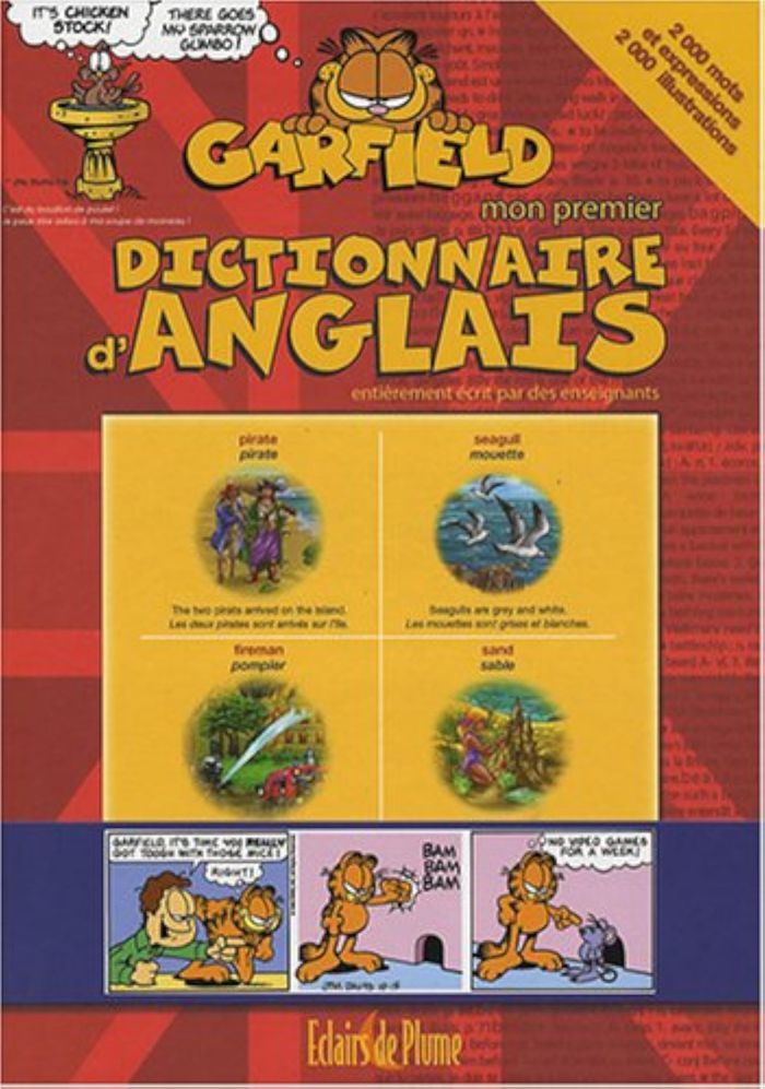 Couverture du livre « PREMIER DICO ANGLAIS GARFIELD - LIVRE » de Xxx, librairie Les Contes Infusés à Corte