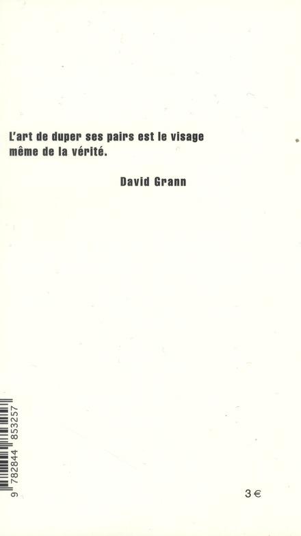 Quatrième de couverture de « Un crime parfait : un polar postmoderne »