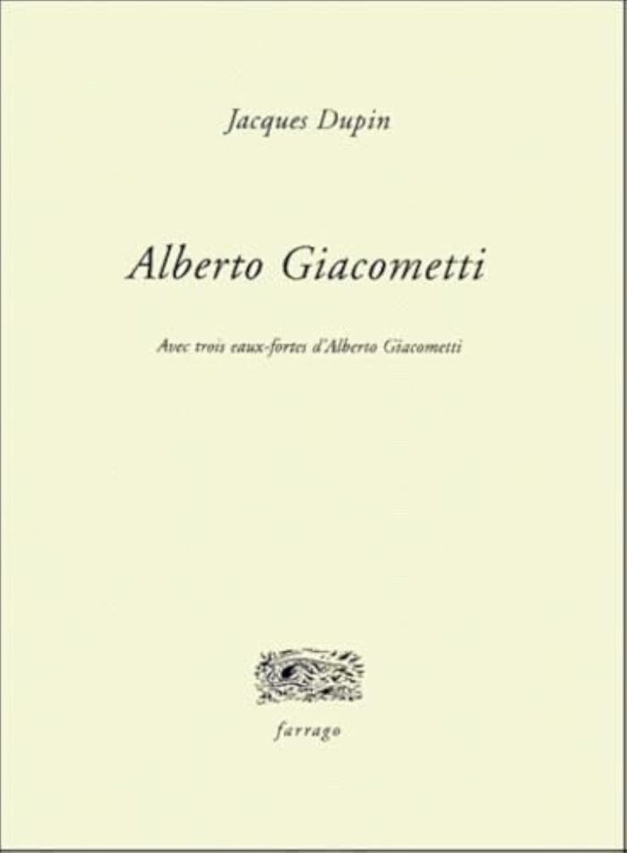 Couverture du livre « ALBERTO GIACOMETTI » de Jacques Dupin, librairie Les Contes Infusés à Corte