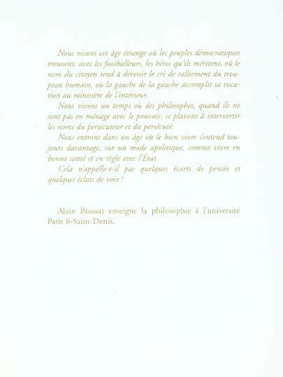 Quatrième de couverture de « L'ANIMAL DEMOCRATIQUE »