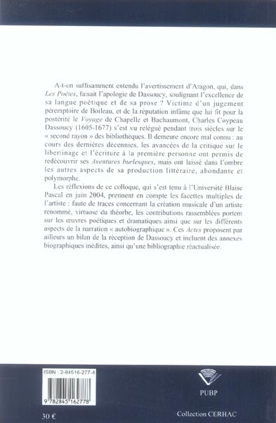 Quatrième de couverture de « AVEZ-VOUS LU DASSOUCY ? »