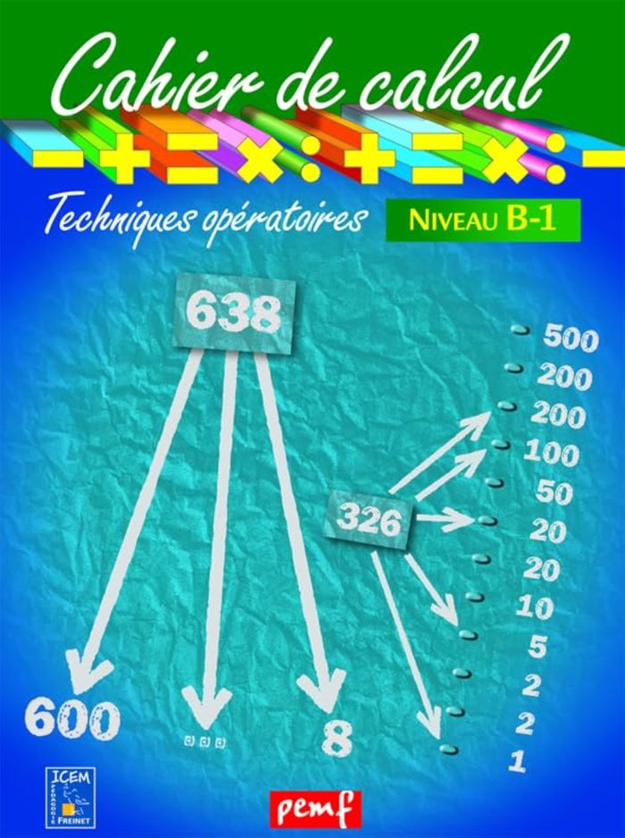 Couverture du livre « CAHIER DE CALCUL CYCLE 3 NIVEAU 1A » de Icem-Pedagogie Frein, librairie Les Contes Infusés à Corte